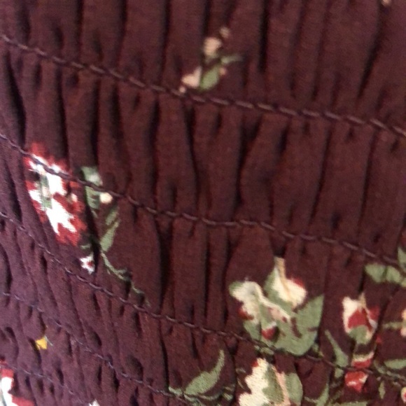 As U Wish Floral Long Sleeve Dress - Burgundy - Picture 2 of 8